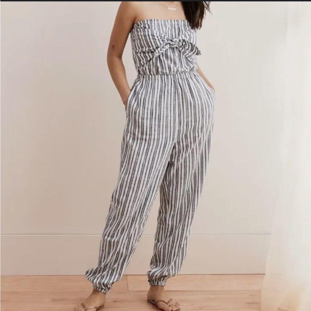 Aerie Strapless Stripe Jumpsuit